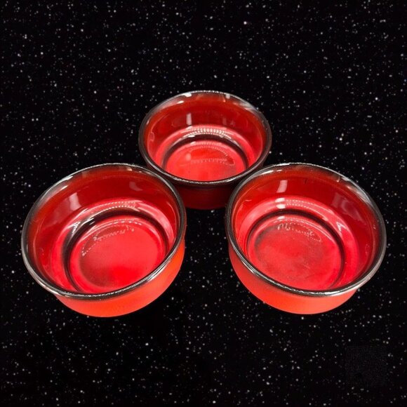 Villeroy and Boch Luxembourg Granada Bright Red Small Bowl Set 3 Dish Set VTG - Picture 15 of 15